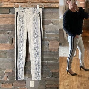 Gianni Bini Snake Print Tuxedo Stripe Jean Jegging